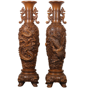 落地花瓶摆件一对龙凤家居装饰工艺品送公司酒店乔迁庆典开业礼品