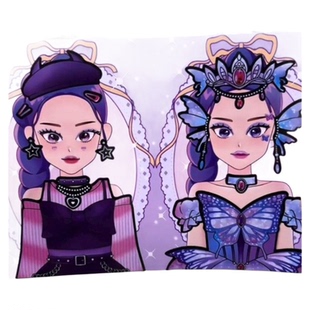 韩国KPOP猎魔女团公主化妆换装贴纸安静书周边卡通手账装饰素材女孩子儿童手工创意diy益智玩具送人生日礼物