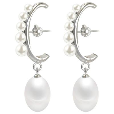 KVK原创C型珍珠耳坠高耳位耳环