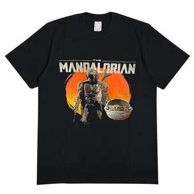 The Mandalorian曼达洛人街头风vintage古着潮牌重机车风短袖T恤