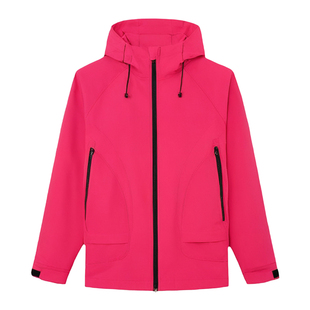 新款防风防水单壳冲锋外套女装春季连帽宽松夹克休闲运动工装上衣