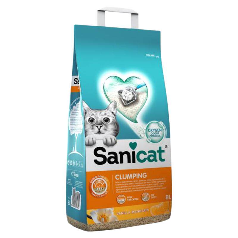 Sanicat猫砂西班牙原装进口天然膨润土结团除臭香草柑橘香味猫砂