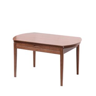 尚木 实木全榉木餐桌方圆两用伸缩长方形胡桃色可变圆饭桌餐椅