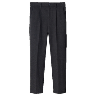 裤子男款加绒毛呢西裤男秋冬季商务男士加厚九分长裤子休闲西装裤