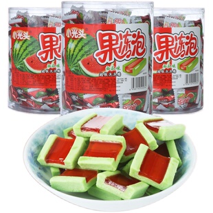 小光头果冻西瓜泡泡糖8090后休闲怀旧零食小吃大礼包吃货