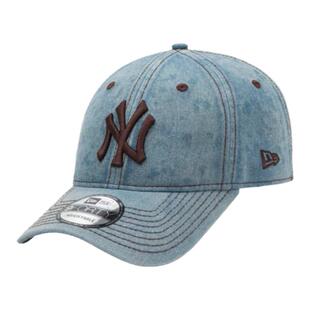 韩国NewEra新款牛仔棒球帽NY刺绣MLB男女同款外缝线弯檐帽子