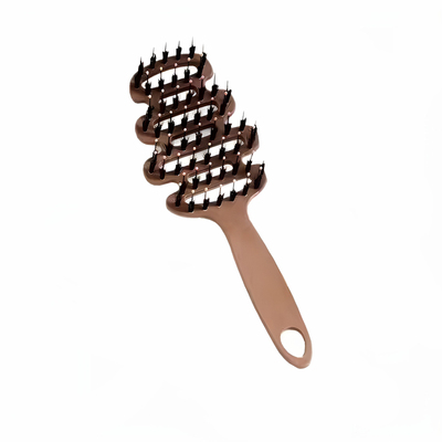 松塔猪鬃毛梳子发根蓬松颅顶排骨梳子舒适按摩头部女士专用防静电