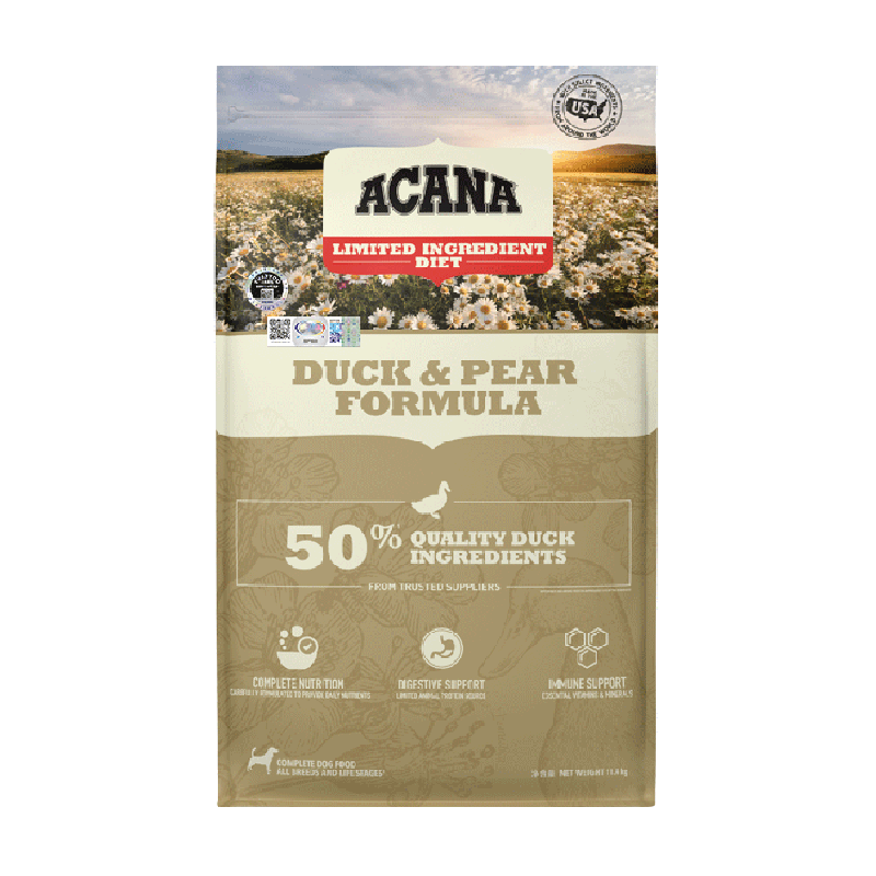 臻选ACANA爱肯拿狗粮幼犬成犬鸭肉梨11.4kg 最近效期26620