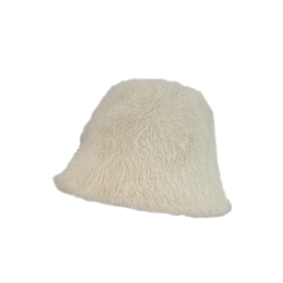 高级感白色兔毛渔夫帽女2025新款