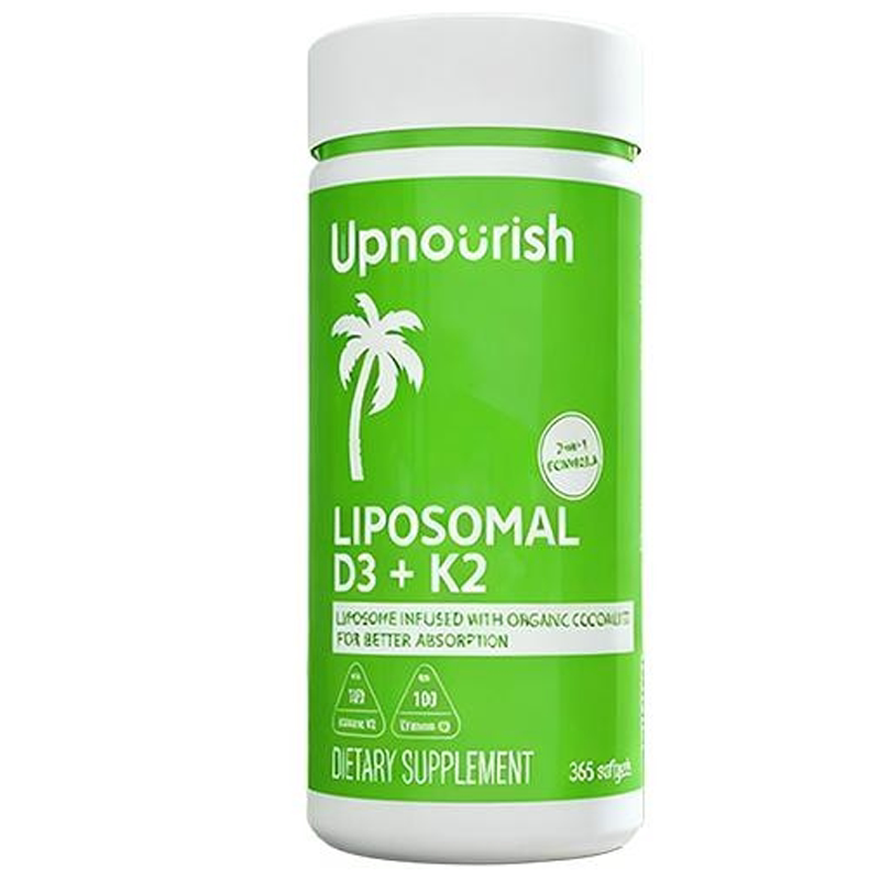 Upnourish美国原装5000IU脂质体维生素D3K2骨骼健康家庭365粒