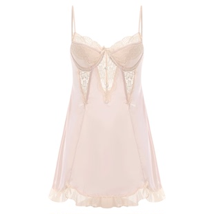 真丝性感睡衣女夏季高级感带胸垫钢圈聚拢纯欲睡裙睡袍套装礼盒装