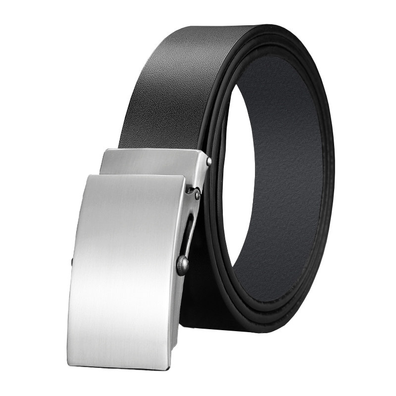滚轴皮带男士无牙真皮无卡槽滚珠