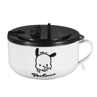 学生泡面碗带盖帕恰狗不锈钢宿舍饭盒可沥水方便面专用碗筷大容量