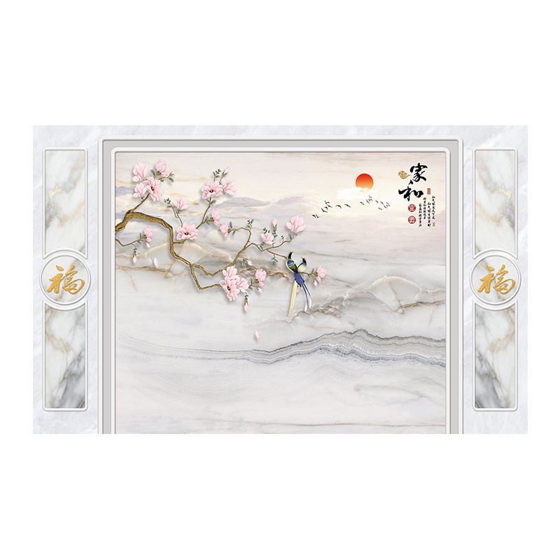 电视背景墙壁画新中式客厅装饰影定制壁画