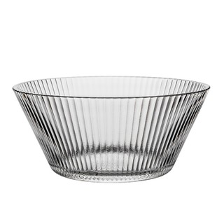 北欧竖纹家用耐热玻璃碗高颜值沙拉碗网红ins汤碗水果盘子泡面碗