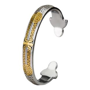 巴赫工作室国家非遗古法铁翦金工艺寿纹三界金刚陨铁手镯24k手环