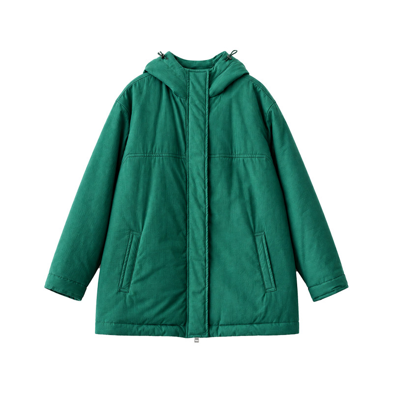 梭家 加厚棉服女冬季中长款连帽宽松显瘦复古文艺外套保暖6967MY