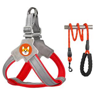 新款狗狗牵引绳胸背带背心式宠物遛狗绳中小型柴犬犬法斗柯基脖圈