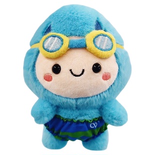 卡通毛绒可爱玩偶运动主题游泳潜水挂件初学者小礼物钥匙扣送男生