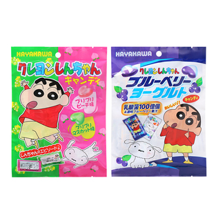 日本进口零食HAYAKAWA早川白桃蓝莓双拼水果味爱心形硬糖糖果76g
