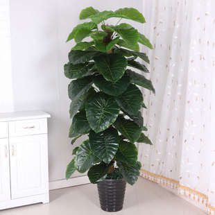 假绿植包棕大叶绿萝大型落地盆栽客厅仿真绿植装 饰树塑料假花摆设
