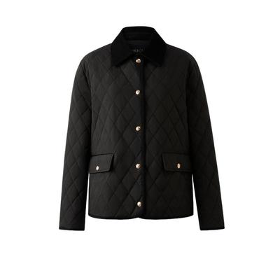 【三防+中空保暖】PRICH时尚灯芯绒拼接翻领菱格棉服2025冬新款女