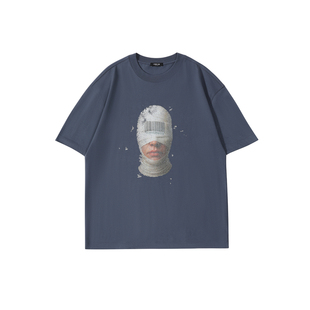 it：fivecm夏季美式复古潮牌设计感圆领oversize短袖T恤男女潮牌