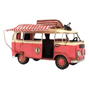 纯手工 1966年大众巴士房车模型1: 20  咖啡店主题餐厅家居摆件