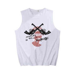 Punk rock sex pistols性手枪叛逆青年朋克无袖T恤坎肩宽肩背心