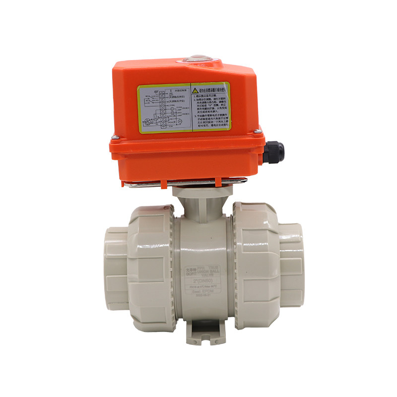 PPH电动塑料球阀PPH热熔PPH双由令活接快装耐酸碱220V DN25 32