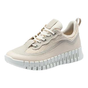 ECCO爱步运动鞋女 2025新款厚底透气休闲鞋增高老爹鞋 灵动218343