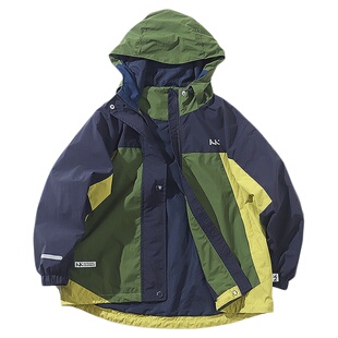 mipo春季儿童冲锋外套女男童三合一防风防水摇粒绒内胆户外运动潮