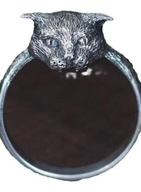动物小猫咪宠物猫咬环戒指纯银