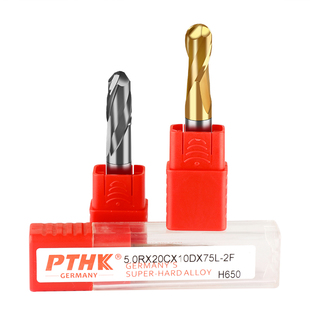 德国PTHK65度2刃钨钢球刀硬质合金涂层球头铣刀R0.5-10mm数控球刀