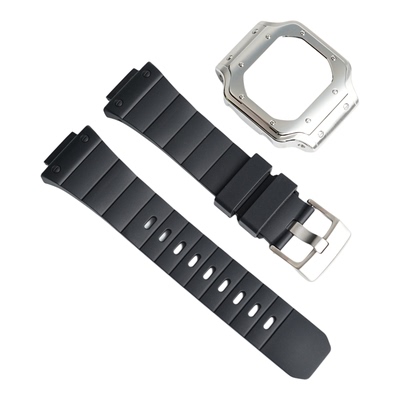 适用卡西欧金属铆钉表壳橡胶表带