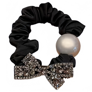 韩国轻奢高级感大牌闪钻蝴蝶结发圈高弹力加粗品牌发绳扎头发皮筋