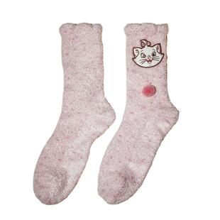 果壳中筒袜女冬季玛丽猫联名新款地板绒家居袜保暖袜子女珊瑚绒袜