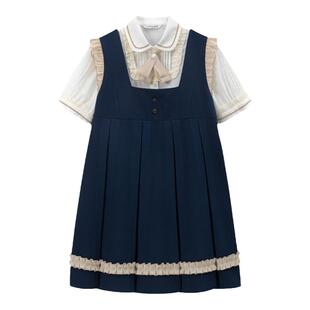 东京岁时记原创设计jK制服连衣裙套装短袖学院风可爱卡奶裙小飞袖