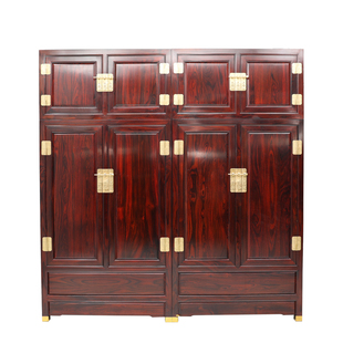 红木衣柜印尼黑酸枝顶箱柜大衣柜阔叶黄檀素面衣橱卧室实木衣柜