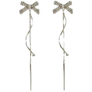 富家千金~法式流苏蝴蝶结耳环女小众设计感高级气质ins耳钉耳坠