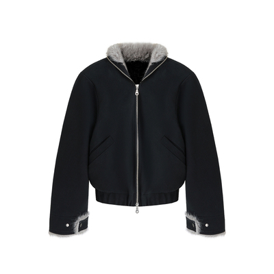 Age of Ascent 撞色翻领沙卡版型廓系穿搭宽松御寒保暖毛外套夹克