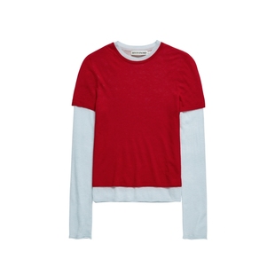 【那英同款 水溶羊毛】IIIVIVINIKO2025秋新款撞色假两件针织衫女