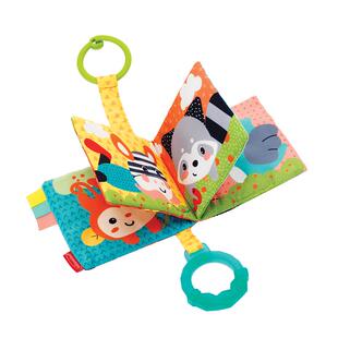 infantino宝宝新生婴儿早教0-12月可咬撕不烂BB器布书风铃挂件