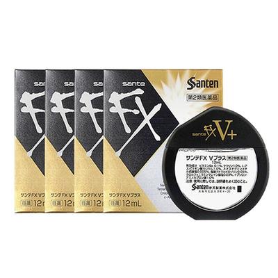 日本santen参天FX金色眼药水滴眼液正品代购原装缓解眼疲劳12ml*4