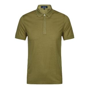 CALLISTO卡利斯特青年夏季丝棉混纺翻领男装T恤短袖SJTSS263GR