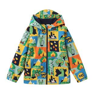 clanc潮牌童装儿童保暖外套秋装新款户外趣味撞色男童加绒风衣