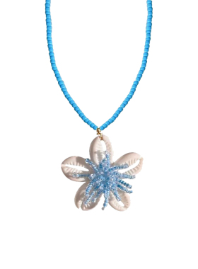 海边度假风贝壳花朵串珠项链女