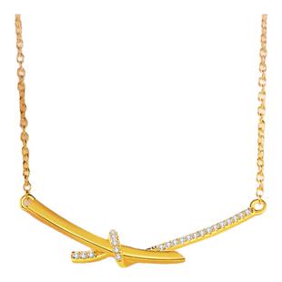 瑞恩钻饰蝴蝶结天然真钻钻石项链锁骨链送女友情侣送礼物官方正品