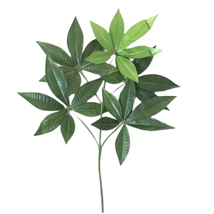 高档仿真发财树叶 工程装饰叶假树叶塑料叶 树叶树枝树木装饰叶子