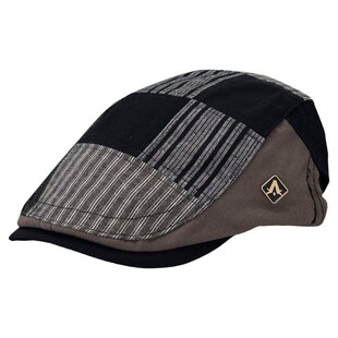 阿萝璃帽子贝雷帽男款潮流休闲格子纹鸭舌帽女时尚休闲拼色画家帽
